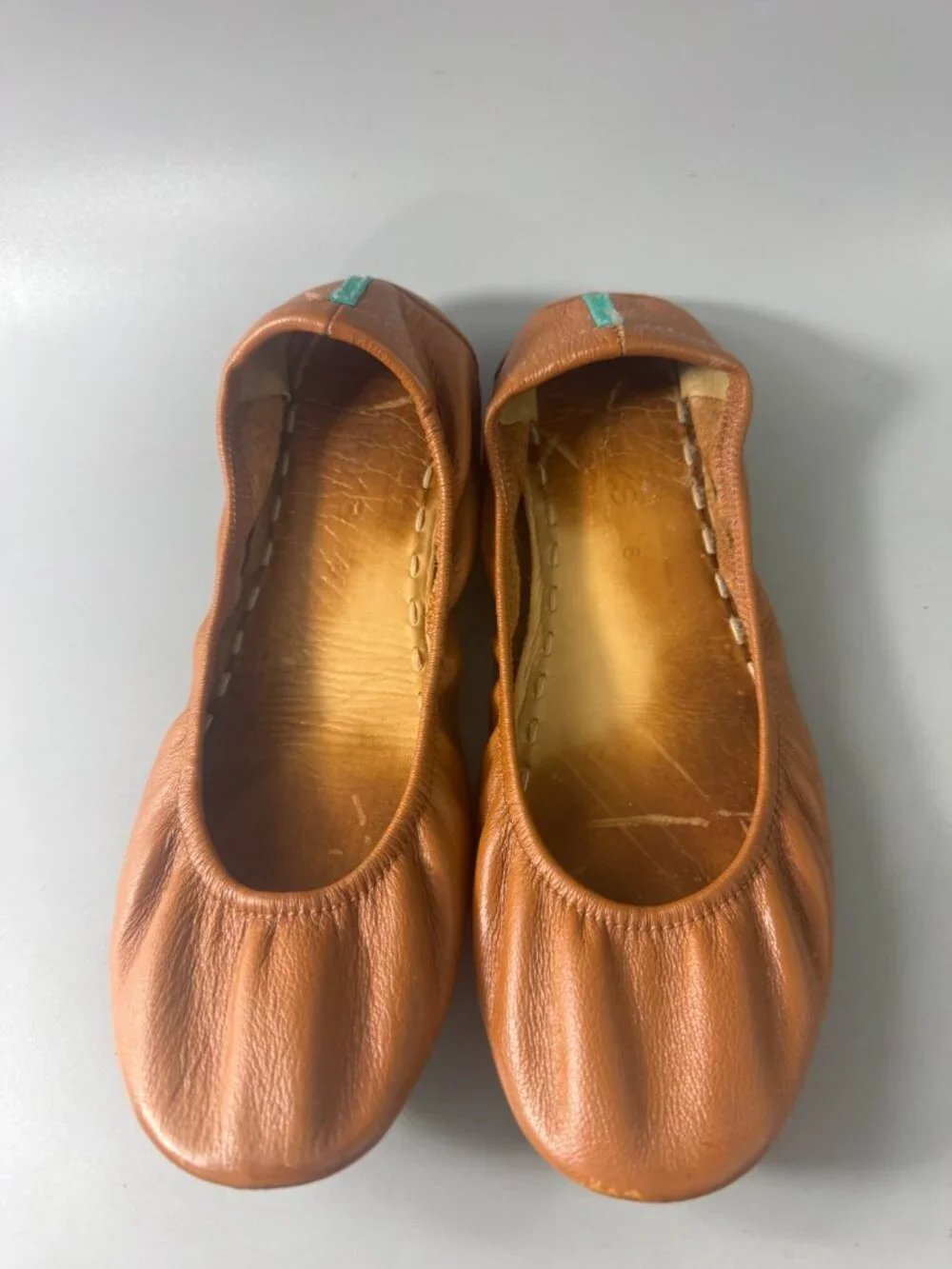 TIEKS THE BALLET FLAT IN CHESTNUT, SIZE 8